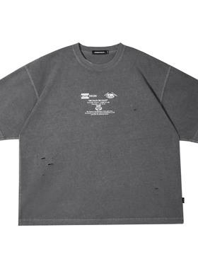 MYGE多重信息组合破坏洗水廓形T恤