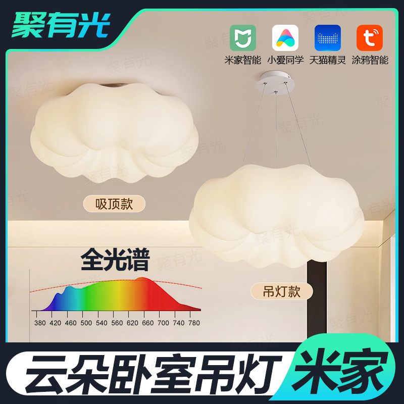 智能Mesh2.0全光谱奶油风云朵灯