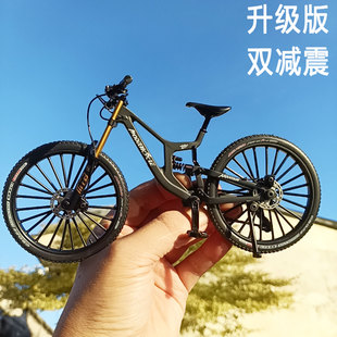 仿真合金双避震速降山地车玩具模型减震可动迷你金属软尾自行车