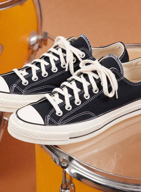 1970S经典款三星标女鞋经典黑白低帮帆布鞋情侣运动板鞋男162058C
