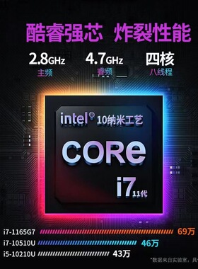 全新酷睿十一代i7 1185G7独显MX450游戏笔记本电脑2K高刷屏3D设计
