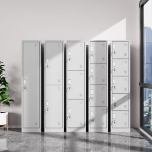 单门更衣柜铁皮柜带锁员工柜健身房浴室储物柜钢制简易办公室