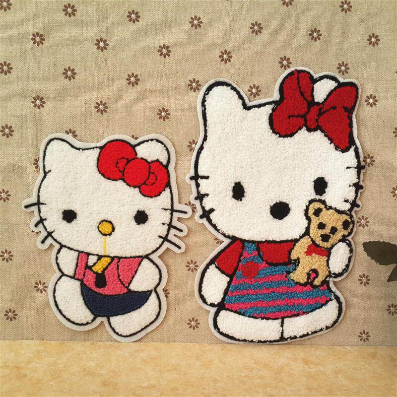 外贸卡通布贴毛巾绣补丁贴diy装饰毛衣贴花需手缝hello kitty系列