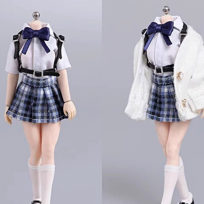 现货cdtoys cd042 1/12女兵人学生jk裙套装 适合1：12包胶素体