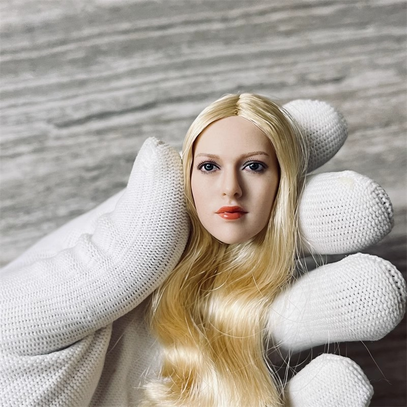 现货 1/6 女兵人头雕 KT004 欧美女头雕 配钢骨包胶女素体模型