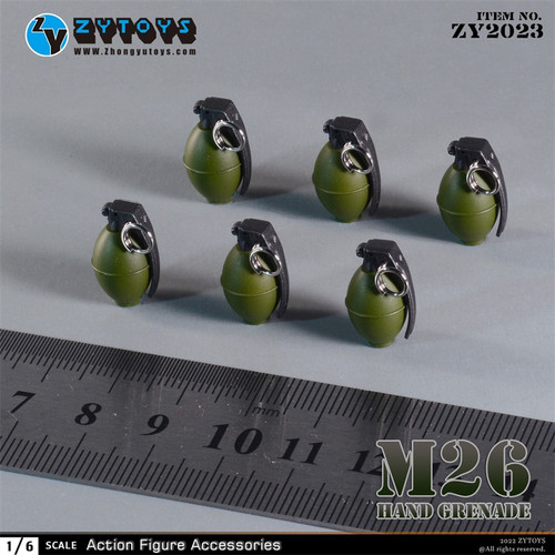 现货 ZYTOYS 1:6兵人玩具  ZY2023 M26 手雷 模型 二战配件 DIY