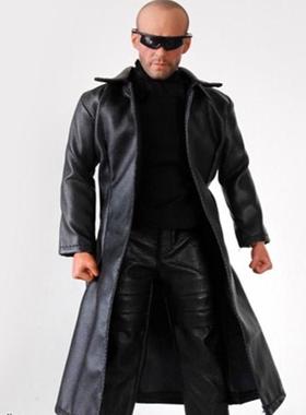 现货 1:6兵人 FT014 哥特皮衣外套 黑色风衣套装 适合12寸 男素体