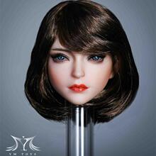现货YMTOYS 1/6 植发美女头雕 橙 YMT049 适合搭配包胶女素体兵人