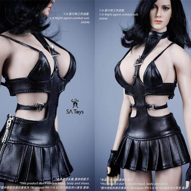 现货 SA Toys 1/6女兵人 SA046 夜行特工作战服 人偶tbl ph 衣服