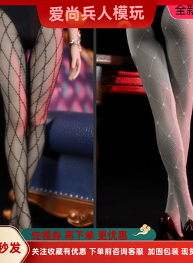Feeltoys 1/6 兵人袜子 FT017 情趣长筒网格花纹黑丝袜 网袜 现货