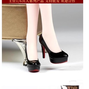 现货1/6女兵人高跟鞋模型皮鞋女鞋 适合PH JO岚包胶钢骨1/6女素体