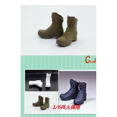 现货 VSTOYS 1/6兵人 作战靴 女警鞋子 实心靴适合拆脚包胶女素体