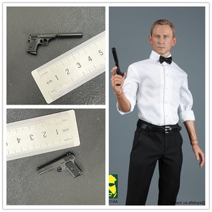 现货1/6兵人詹姆斯邦德007特工配件合金手枪模型配消音器手办模型