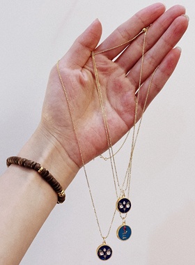 般若眼吊坠S925纯银烧蓝吊坠男女开智开运护眼吊坠