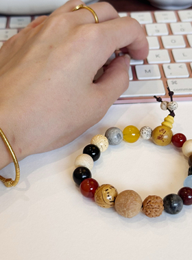 西藏拉萨桑耶寺十八籽手串菩提女手链男款白玉菩提串珠佛珠盘