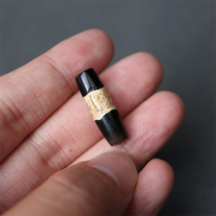 精品藏传包老千年黑白珠线珠至纯天珠藏区老天珠带朱砂男女吊坠