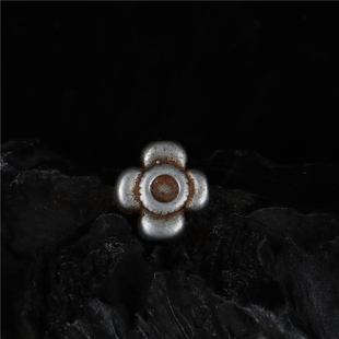 藏传精工寒铁材质格桑花背云佛珠手串挂饰仿天铁托甲配饰