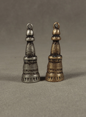 藏式纯手工利马铜材质佛塔实心项链吊坠挂件西藏文玩佛珠卡子侧挂