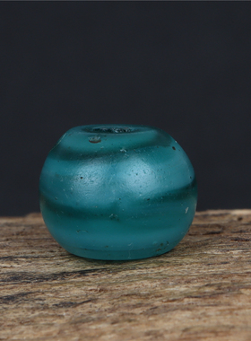 清代包老胶胎绿色琉璃珠子磨损到位老琉璃珠多宝手串配珠琉璃珠