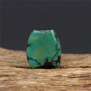 藏传包老绿松石藏区原矿老松石珠子手串配珠配饰