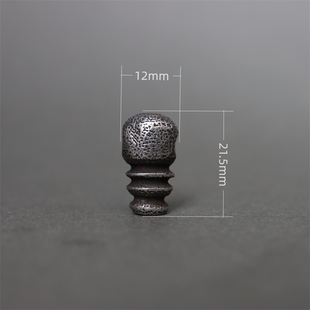 纯手工天铁托甲寒铁三通佛头文玩珠子古珠星月配饰配件一体式三通