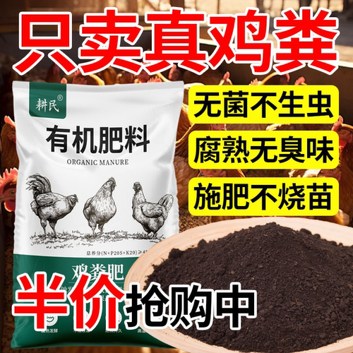 家用鸡粪发酵有机肥种菜