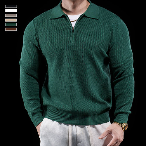 运动长袖纯色毛衣针织衫