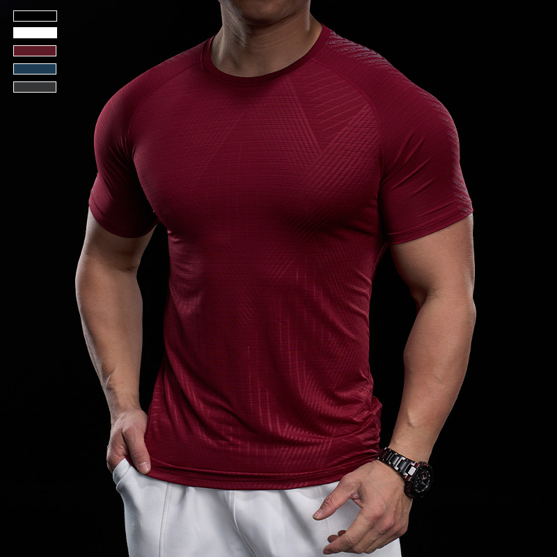 霸道肌肉 2025夏款男跑步训练运动健身上衣速干高弹排汗短袖t恤