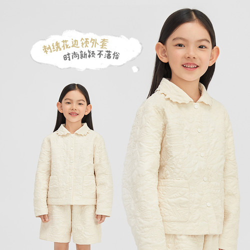 外套童装broadcute花边领