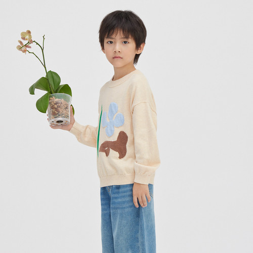 毛衣broadcute童装圆领春秋
