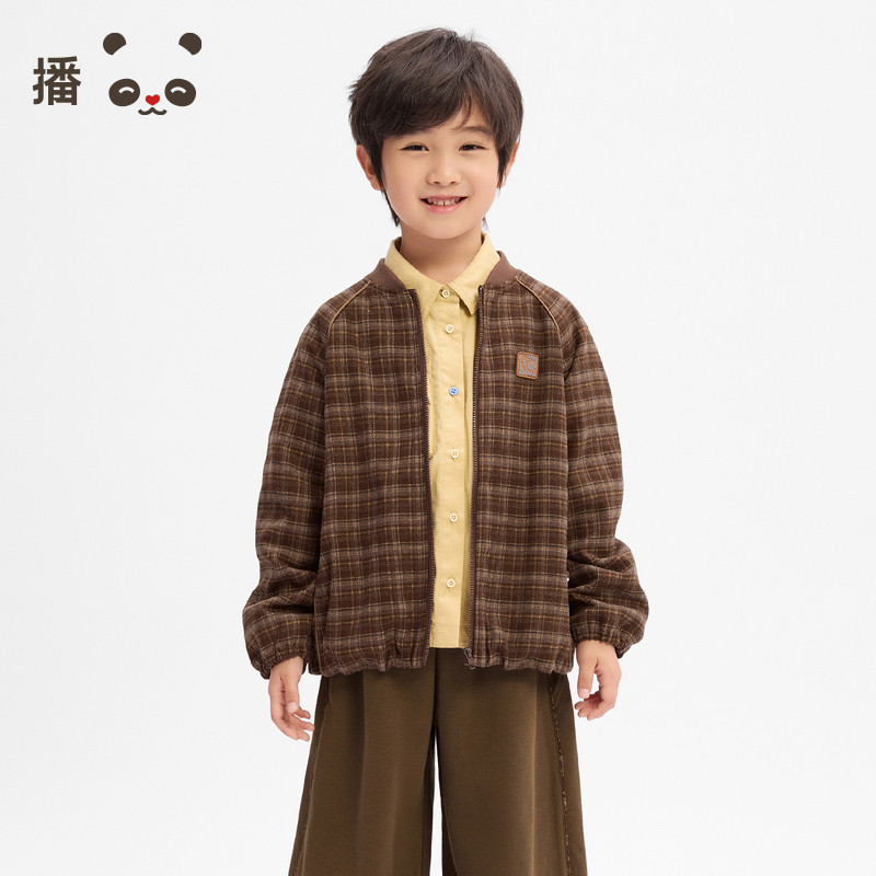 文艺风立体剪裁格子图案棒球服图片