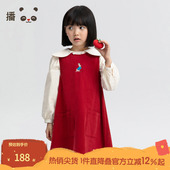 播broadcute比得兔联名童装 连衣裙女中大童灯芯绒A版 裙KGQ2L098