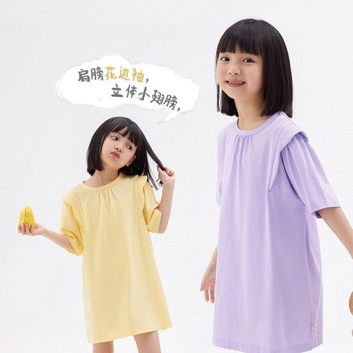播童装连衣裙纯色可爱日系