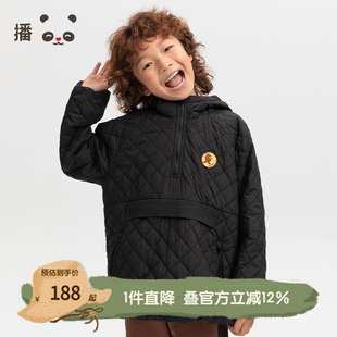 播broadcute童装 冬棉服男童中大童女童加厚拉链连帽外套KEQ2P140