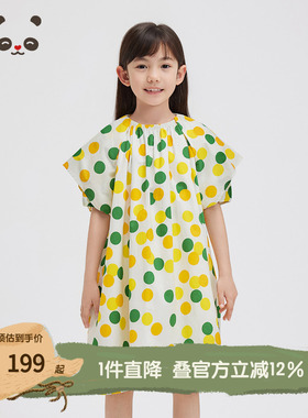 播broadcute童装连衣裙2024夏季新款女童波点印花裙子KGR2L012