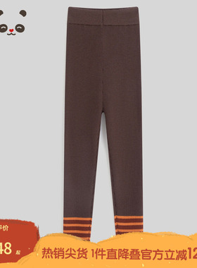 播broadcute童装早秋新款男女童百搭修身中腰松紧腰裤子KGQ3K504