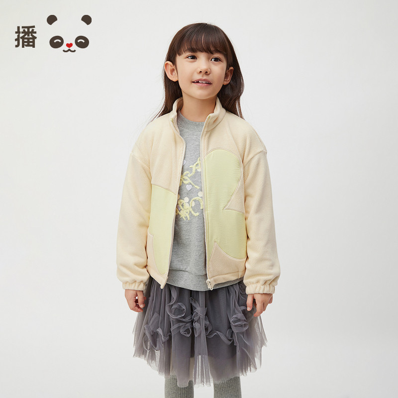 播broadcute童装儿童外套摇粒绒男女童可爱保暖上衣外衣秋冬图片