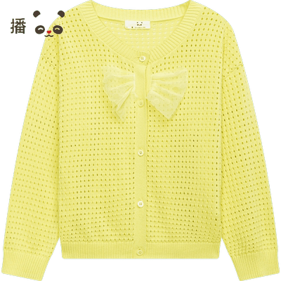 针织开衫broadcute童装蝴蝶结