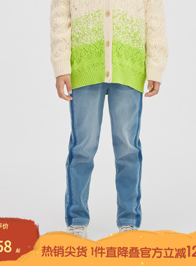 播broadcute童装牛仔裤2024春季新品男女童宽松休闲裤KGR1K812