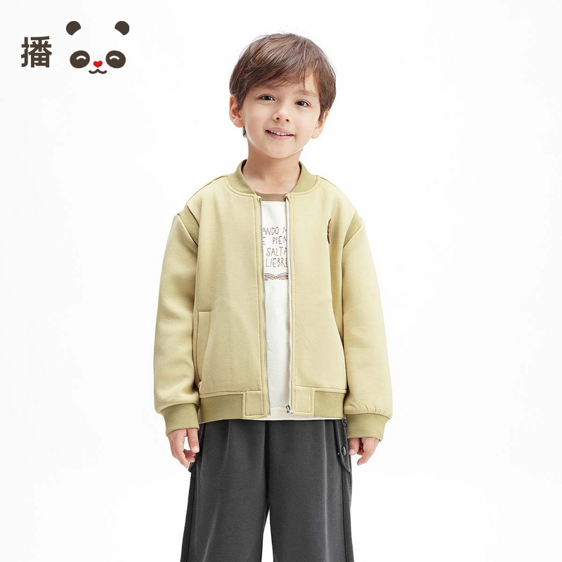 播broadcute2025春新品运动棒球开衫外套男童KBS1WD0441