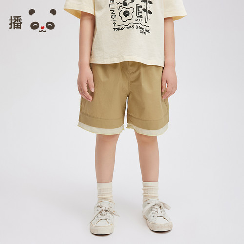 松紧腰身，假两件设计