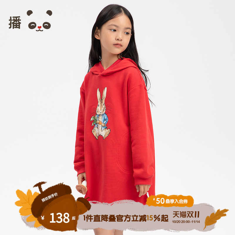 播童装比得兔联名精梳全棉连衣裙