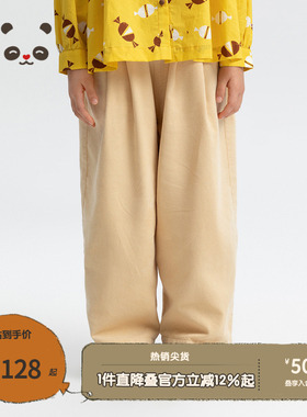 播broadcute童装假日狂想曲灯芯绒全棉百搭休闲阔腿裤KEQ2K123