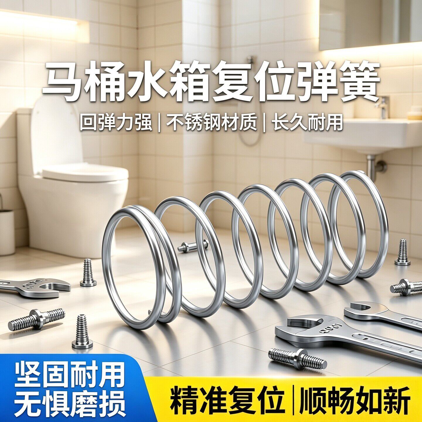 马桶弹簧不锈钢冲水箱厕所回位小压簧坐蹲便器配件冲水盖按键弹簧