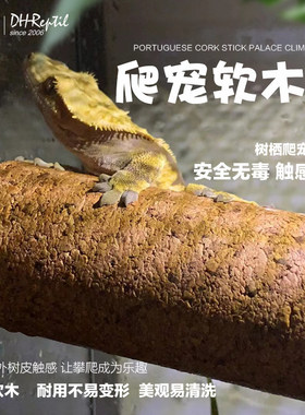 姥爷树蛙睫角守宫巨人守宫盖勾亚R属宠物蛇树栖攀爬物软木棍圆木