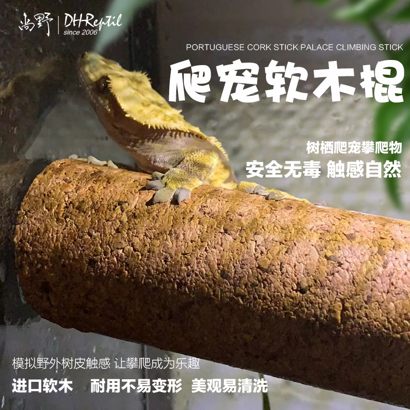 姥爷树蛙睫角守宫巨人守宫盖勾亚R属宠物蛇树栖攀爬物软木棍圆木