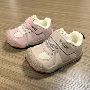 开心娃2025冬季小童魔术贴加绒学步鞋男女童时尚轻便防滑休闲鞋子