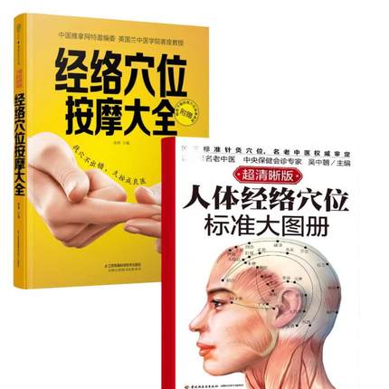 (2册)人体经络穴位标准大图册+经络穴位按摩大全超清晰版 无 著等 中医生活 新华书店正版图书籍 中国轻工业出版社等