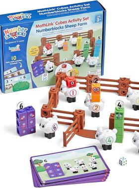 正版hand2mind Numberblocks Sheep Farm绵羊农场儿童数字玩具