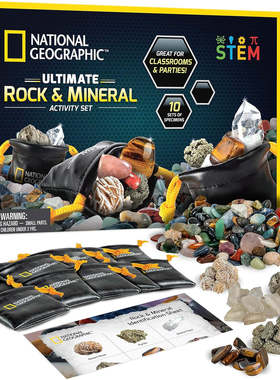 正版国家地理 Rock Mineral 岩石矿物活动套装儿童STEM玩具